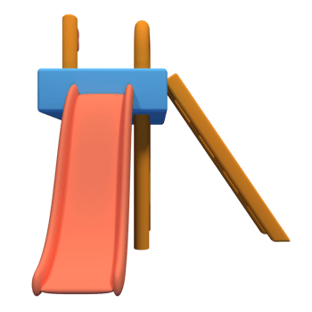 A slide with a wooden slide and a blue slide png