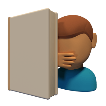 A man hiding his face behind a book png