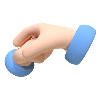 A cartoon hand holding a blue ball png