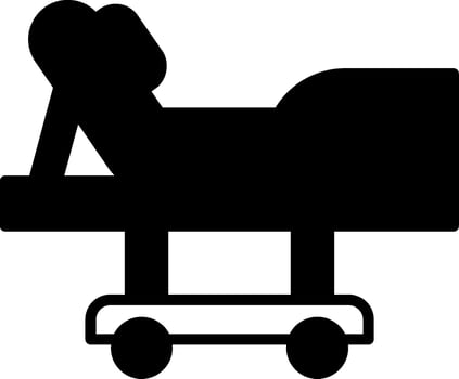 Adjustable Hospital Bed with Rails vector