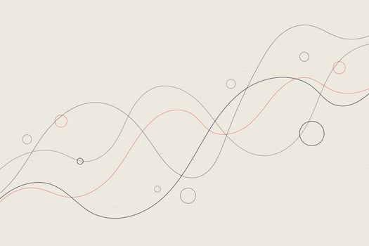 Artistic amorphous geometric backgrounds with looping paths and abstract circle accents vector