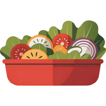Fresh Salad in a Red Bowl png