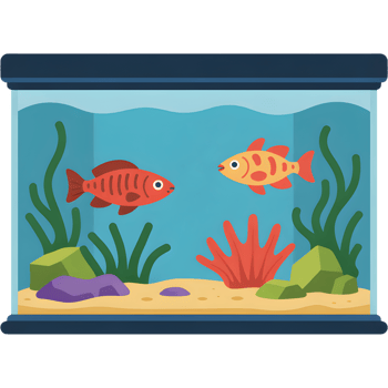Freshwater Aquarium with Colorful Fish png