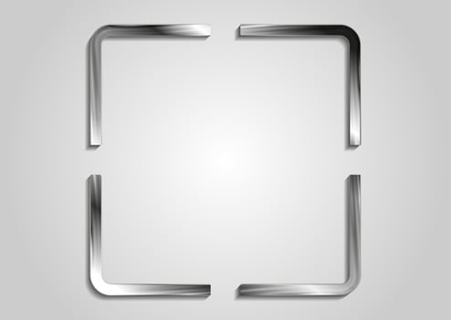 Metallic blank square frame abstract geometric design vector