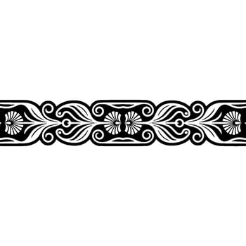 Elegant Black and White Floral Border, Illustration, Decorative vector