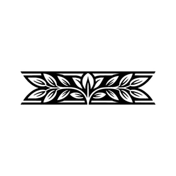 Elegant Black White Floral Border - Stylized vector