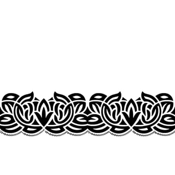 Elegant Black Floral Border on Soft White Background vector
