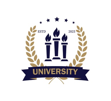 This logo showcases a modern design with three flames representing knowledge, surrounded by a laurel wreath symbolizing achievement. It is an emblem for a new educational institution. vector