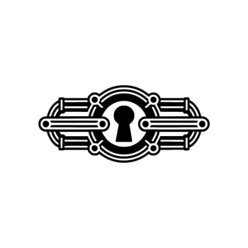 Art Deco Keyhole Ornament on White Background vector