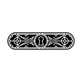 Elegant Keyhole Border Art Deco Black White Ornament vector
