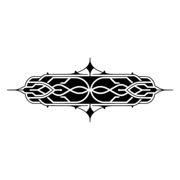 Black and White Geometric Ornament, Art Deco Style, Abstract vector