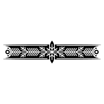 Minimalist Black and White Floral Border - Decorative vector