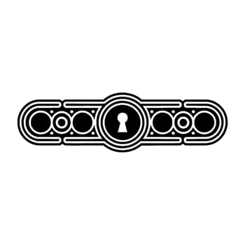 Abstract Keyhole, Geometric Black White Illustration vector