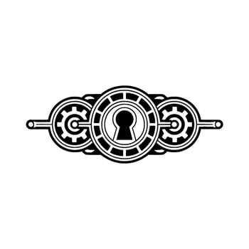 Steampunk Keyhole Gears Illustration vector