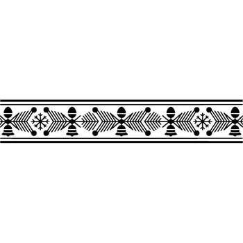 Decorative Christmas Border in Black and White, Simple vector