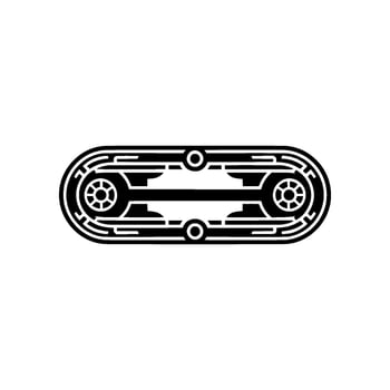 Abstract Art Deco Chain Silhouette on White vector