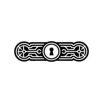Elegant Art Deco Keyhole in Black White vector