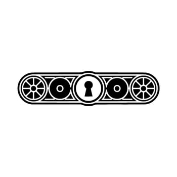 Art Deco Keyhole Decorative Black White Element vector