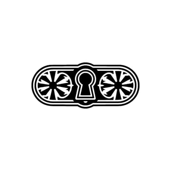 Elegant Keyhole Black White Decorative Element vector