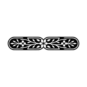 Elegant Floral Border Ornament in Black White, vector