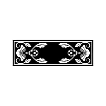 Elegant Black and White Floral Border - Frame vector