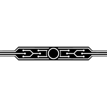 Minimalist Circuit Board Abstract Black White Technology Illustration vector