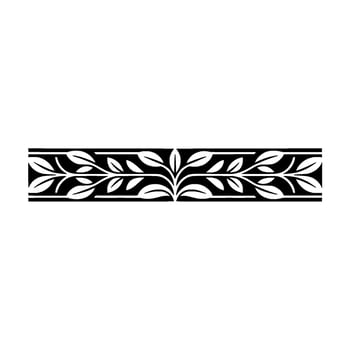 Ornate Leaf Border Elegant Black White Floral Pattern, vector