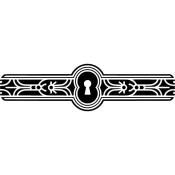 Elegant Keyhole Ornament, Black White Decorative vector