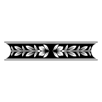 Elegant Floral Border in Black and White - Decoration vector