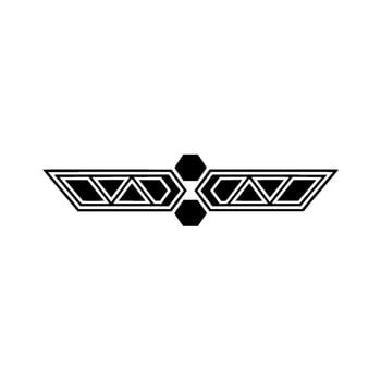 Geometric Black White Wing, Minimalist, Modern Decor vector