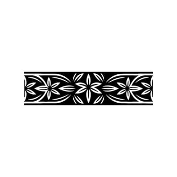 Decorative Floral Border, Black and White vector