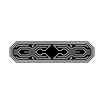 Modern Circuit Board Geometric Black White Element vector