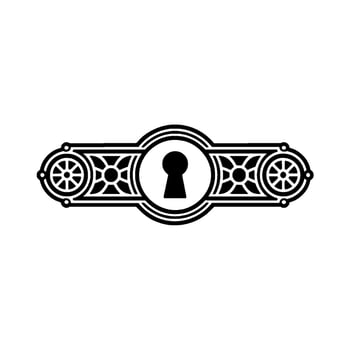 Elegant Keyhole in Black and White, Decorative Element vector