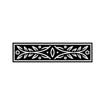 Elegant Black White Floral Border - Branches vector