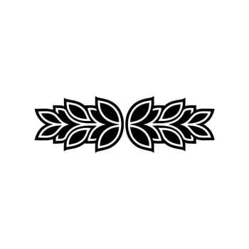 Elegant Black White Floral Laurel Wreath Element vector