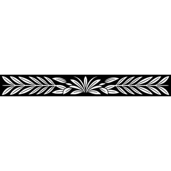 Elegant Botanical Border in Black and White, Decorative Element vector