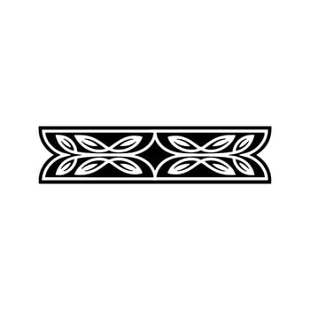 Elegant Black White Floral Ornament, Illustration on White Background vector