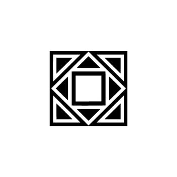 Geometric Monochromatic Square and Triangle, Minimalist Style vector
