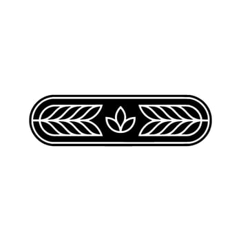 Minimalist Black and White Floral Border Illustration vector