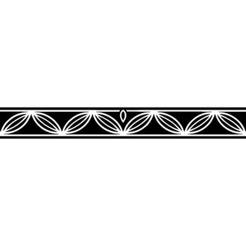 Geometric Border Black and White Floral on Gradient Background vector