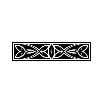 Elegant Black and White Foliage Border, Simple Floral Ornament vector