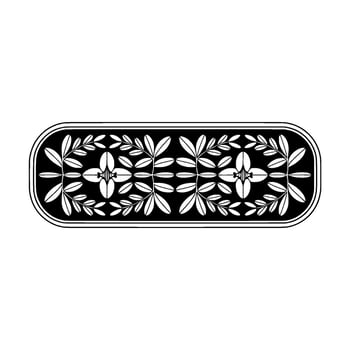 Elegant Botanical Border Black and White Floral vector