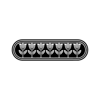 Elegant Black White Floral Border Illustration - Floral border vector