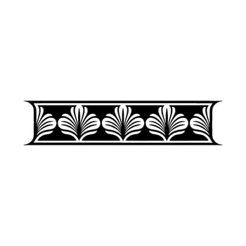 Elegant Decorative Border Monochrome Floral Pattern on White Background vector