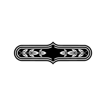 Elegant Black White Decorative Scroll with Leafy Motif vector