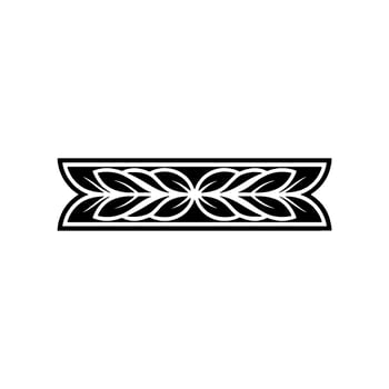 Decorative Leaf Band Ornament Elegant on White Background vector
