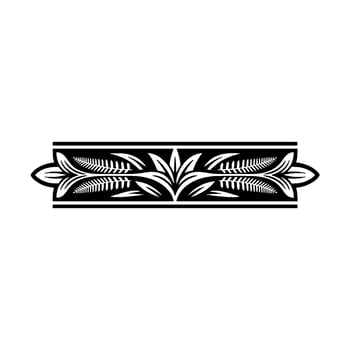 Elegant Floral Border in Black and White, Decorative Element - Classic vector