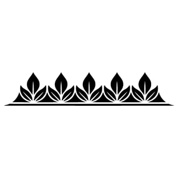 Minimalist Leafy Border Elegant Black White Floral Motif vector