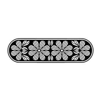Elegant Black and White Floral Border on White Background 1 vector