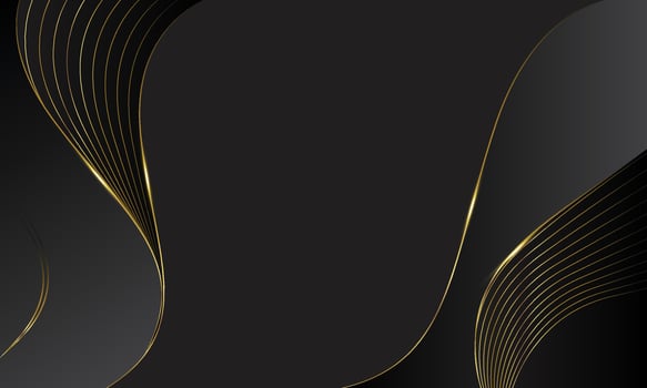 Abstract luxury golden waves on black background Elegant modern wallpapers. vector